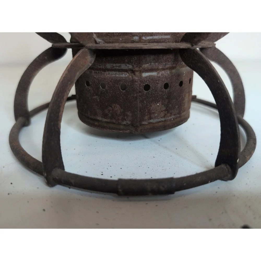 Vintage Railroad Lantern PRR Pennsylvania Railroad Keystone Logo Lid Dressel